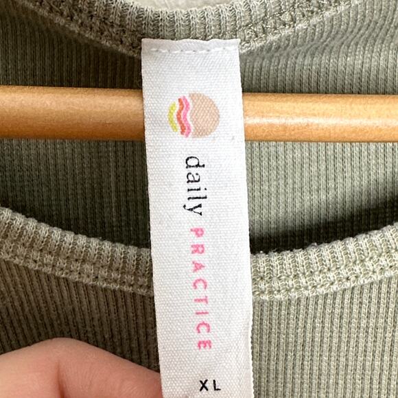 ANTHROPOLOGIE x DAILY PRACTICE High-Neck Tank Twofer Dress Moss Green Sz XL {G4} - Picture 5 of 6